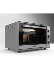 Resim Ferre Inox Mini Fırın (0+6) 51 lt Turbo Pişirme Özellikli 60-630-ML Çift Cam ve Zamanlayıcı Fonksiyonu 