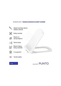 Resim Punto Duroplast Kare Yavaş Kapanan Klozet Kapağı 