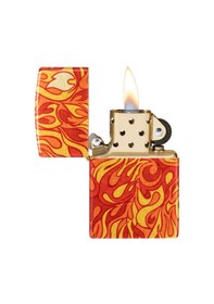 Resim Zippo Fire Dizayn Çakmak Turuncu 