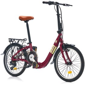 Resim Corelli Pocket 2.0 - 20'' Jant - Katlanır Şehir Bisikleti - Bordo Krem 
