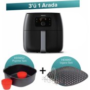 Resim 3ü 1 Arada Set Xxl 7,3 Lt Airfryer, Pişirme ve Izgara Seti, Siyah 