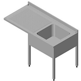 Resim Öztiryakiler Bulaşık Makinası Üstü Evyeli Tezgah 1G/1D Sol Demonte 140x60 CM 