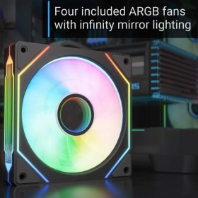 Resim Aero Cool P500C 4X12CM Mirror A-Rgb Fanlı, Panoramik Tempered Panel, Atx Bilgisayar Kasası (AE-P500C-BK) 
