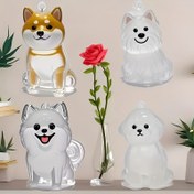 Resim Sevimli Köpek Saç Depolama Şişesi - Akrilik Şeffaf Evcil Hayvan Anı Organizatörü Anahtarlık ile, Dayanıklı Plastik Koleksiyonculuk Köpek Severler için, Ev Dekoru ve Hediye, Köpek Saç Organizatörü, Dekoratif Anahtarlık, Parlak Kaplama 