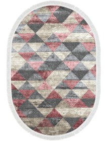 Resim Alanur Home Eko Trend Djt Yıkanabilir Kaymaz Taban Oval 3 Lü Yatak Odası Takımı 661 Iskandinav Pudra 