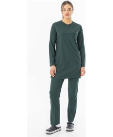 Resim Likra Uzun Kol Doktor Hemşire Forması Avcı Yeşili Ltst20008 Avcı Yeşili 