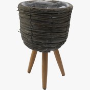 Resim Ayaklı Saksı Gri 45 cm 