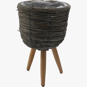 Resim Ayaklı Saksı Gri 45 cm 