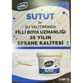 Resim Filli Boya Elyaflı Sutut 1 kg Likit Su Yalıtım Malzemesi Beyaz Renkli Güçlendirilmiş Yapı 