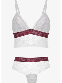 Resim Koza Danger Yazılı Süngerli Bralet Takım - 80227 Ekru 