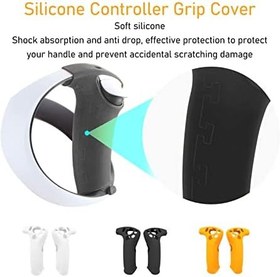 Resim Playstation VR2 için 2 Adet Kontrolör Kavrama Kılıfı, Tamamen Yuvarlak Koruma Kaymaz VR Kolu Playstation VR2 için Yapışkan Silikon Kapak (Siyah) 