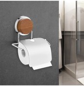 Resim Okyanus Home Ahşap Desenli Magic Fix Sihirli Yapışkan Krom Kapaklı Wc Kağıtlık Çok Renkli 