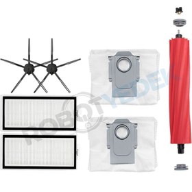 Resim Roborock Q7 Max Plus Siyah Uyumlu Yedek Fırça Hepa Filtre Toz Torba Seti-7 Parça 