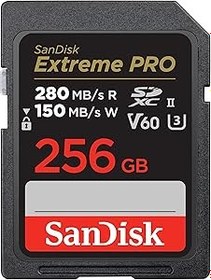 Resim SanDisk 256GB Extreme PRO SDXC UHS-II Hafıza Kartı - C10, U3, V60, 6K, 4K UHD, SD Kart - SDSDXEP-256G-GN4IN 