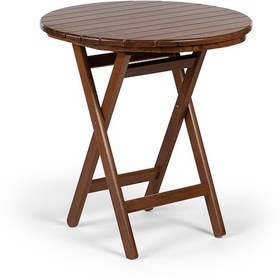 Resim Buzludja Katlanır Masa 90cm - Dış Mekan Ahşap Bahçe, Balkon Masa Ceviz 