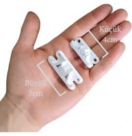 Resim ZFS Market Pvc Kapı Pencere Sineklik Beyaz Plastik Çıt Çıt Kilit Menteşe -10 Adet 