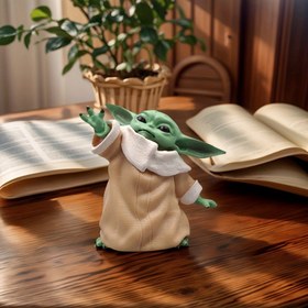 Resim Star Wars Yoda Mini Koleksiyon Figürü - Açık Kitap ve Saksılı Bitkili Klasik PVC Masa Dekoru, Ev Ofisi, Partiler ve 18+ Yaşlılar İçin İdeal, Yoda Odası Dekoru 