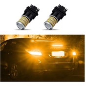 Resim Honmex 2 Adet 54smd 3014+3smd 3030 Ultra Parlak Sarı Amber Led Sinyal Ampülü - 3157 3056 3156 3057 4157 Uyumlu - Araçlar İçin 360 Aydınlatma 