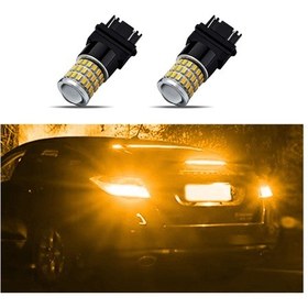 Resim Honmex 2 Adet 54smd 3014+3smd 3030 Ultra Parlak Sarı Amber Led Sinyal Ampülü - 3157 3056 3156 3057 4157 Uyumlu - Araçlar İçin 360 Aydınlatma 