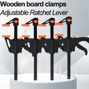 Resim 4 Hızlı Çıkarma F-Tipi Jig Seti, Ahşap İşçiliği için 4 İnç Ayarlanabilir Cırcır Barları, Metal Yapımı, Önceden Monteli Kolay Tutuşlu Ahşap İşçilik El Aletleri 