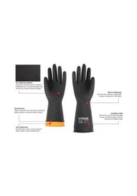 Resim D Model Kauçuk Eldiven Asit Kimyasal Eldiveni 