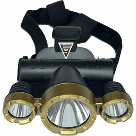 Resim Şarj Edilebilir 3'lü Kafa Feneri Siyah 