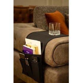 Resim Kumandalık Dergi Gazete Düzenleyici Koltuk Kenarı Örtü (Siyah) 