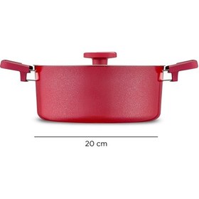 Resim Jumbo Swiss Crystal Red 7 Parça Tencere Seti Kırmızı 