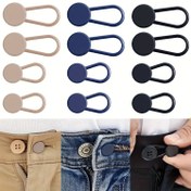 Resim 12 Adet Dikimsiz Ayarlanabilir Bel Genişletici - Kot Pantolonlar, Pantolonlar için Plastik Düğme Genişleticiler - Kolay Uyum Unisex Pantolon Bel Beden Ayarlayıcı - 2,54-3,56 cm Genişlemeye Uyar 
