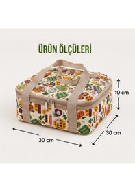 Resim Borcam Termal Çantası-yemek Çantası-30 Cm Kare-352 Çok Renkli 