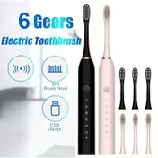 Resim Yetişkinler için Süper Beyazlatma Serisi Sonic Elektrikli Diş Fırçası - 4 Fırça Kafa ile Bir Set ve USB Şarj Edilebilir Sonic Diş Fırçası, Hassas Diş Eti ve Dişler için Yumuşak Fırça ile Uygun - 6 Akıllı Mod. 