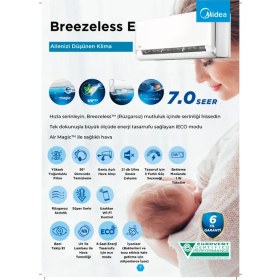 Resim Midea Breezeless E A+++ 18.000 BTU Duvar Tipi Klima 