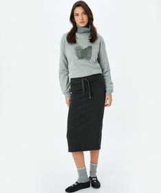 Resim Koton X Şahika Ercümen - Yüksek Bel Slim Fit Midi Boy Kalem Etek 