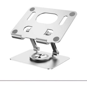 Resim Asfal Metal, Yükseklik Ayarlı Katlanabilir Masaüstü 360° Dönen Telefon, Tablet Standı Tablet Tutacağı 