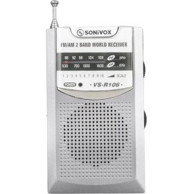 Resim Gri Renk Cep Tipi Analog Fm Radyo, Taşınabilir ve Kullanışlı Tasarım 