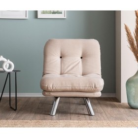 Resim Pafu Hippo Tekli Yataklı Koltuk Keten - Krem Krem 