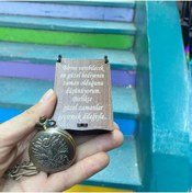 Resim Hediye Sahibi Kişiye Özel Retro Osmanlı Arma Kabartmalı Quartz Köstekli Saat 