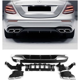 Resim Mercedes w213 e63 arka tampon difüzör amg 2016 / 2019 Mercedes w213 e63 arka tampon difüzör amg 2016 / 2019