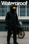 Resim Motobros Siyah AquaShild Motorcu Yağmurluğu Motosiklet Yağmurluğu Kayak Yürüyüş Su-Rüzgar Geçirmez Yağmurluk 