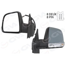 Resim Dış Dikiz Aynası Elektrikli Sol Doblo Iıı 2011 Md. Sinyalli Katlanır / Power Flok Astarlı 8 Fiş-329234 
