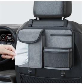 Resim Pazly Koyun Derisi Arka Düzenleyici Oto Koltuk Koltuk Doku Tutucu Saklama Çantası - Camgöbeği 