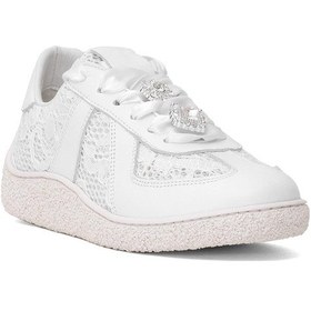 Resim Elit Dk34135 Kadın Hakiki Deri Taşlı Casual Ayakkabı Beyaz Beyaz 