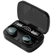 Resim Siyah M10 Kablosuz Kulaklık Bluetooth Kulaklık Su Geçirmez Kulaklıklar Spor Kulaklık Huawei Iphone Oppo Xiaomi Tws Müzik Kulaklık 