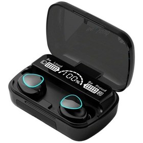 Resim Siyah M10 Kablosuz Kulaklık Bluetooth Kulaklık Su Geçirmez Kulaklıklar Spor Kulaklık Huawei Iphone Oppo Xiaomi Tws Müzik Kulaklık 