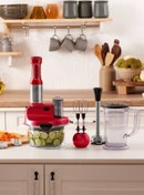 Resim Karaca Mastermaid Prosteel Cam Mutfak Robotu Uzun Blender Ayaklı 6 Bıçaklı 2500 W Imperial Red 