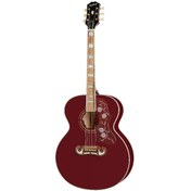 Resim Epiphone J-200 Elektro Akustik Gitar (Aged Wine Red) 