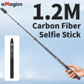 Resim For Gopro Insta360, Karbon Fiber Su Geçirmez Uzatma Çubuğu için Selfie Stick Stealth (120 Cm / 47.2 İnç), for Go Pro Max Hero 13 12 11 10 9 8 7 DJI Action 5 Pro 4 3 OSMO360 Pocket 3 Insta 360 X5 X4 X3 GO3 GO3S GO Ultra Ace Pro 2 