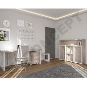 Resim NT Concept Ntconcept Well Doğal Ahşap Dörtlü Ofis Ve Çalışma Odası-180'lik Takım 