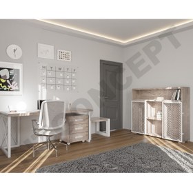 Resim NT Concept Well Doğal Ahşap Dörtlü Ofis Ve Çalışma Odası-120'lik Takım 