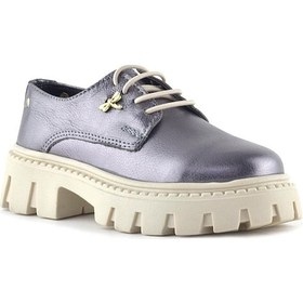 Resim Rakerplus Platin Hakiki Deri Toka Detaylı Bağcıklı Kız Çocuk Günlük Ayakkabı Platin 